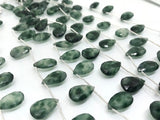 12X18 MM Moss Aqate faceted Pear Shape. Gemstone Briolettes in MM size . length 8 "