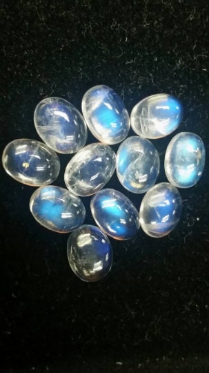 7X9MM Rainbow Moonstone Smooth Oval Cabs , pack of 3 Pcs Grade AAAA , transaprent quality cabochon .