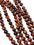 12mm Red Tiger Eye Round Beads- AAA Quality- Wholesale Tiger Eye Beads- Red Tiger Eye Beads -20 cm Length
