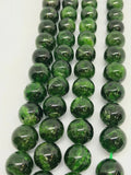 11mm Chrome Diopside Smooth Round , Very good quality,Length 15.5 INCH Necklace - Natural Chrome Diopside country of origin Russia