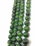 11mm Chrome Diopside Smooth Round , Very good quality,Length 15.5 INCH Necklace - Natural Chrome Diopside country of origin Russia