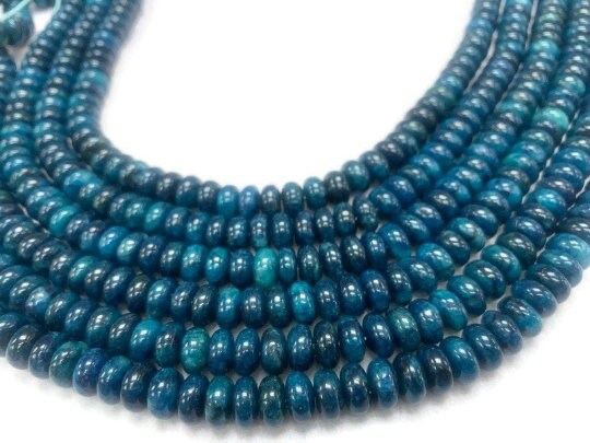 10 MM Neon Apatite Roundel Beads - 40 cm Length - Top Quality - 100% Natural Beads- Neon Apatite Rondelle Beads