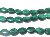 12X16mm Malachite Oval Beads , Length of strand 40 cm - Top Quality , Natural Malachite Beads- Dark Green Color