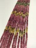 Multi Tourmaline Roundel shape 4 mm , Natural Tourmaline in different colors. AAA Quality