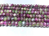 10 pcs - 8 MM Moonstone Faceted Roundel Coated Beads -Good Quality faceted beads- Two color shades.