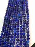 6 MM Lapis Lazuli Round faceted , High Quality faceted, Lapis Lazuli faceted ,Lapis faceted Beads, length 40 cm