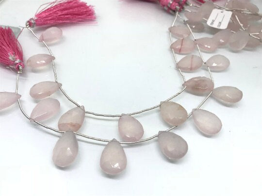 12X18 MM Pink Jade faceted Pear Briolette 8