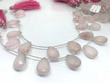 12X18 MM Pink Jade faceted Pear Briolette 8" Strand, Top Quality pear shape.Gemstone Briolettes