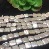 Pearl Square Shape -AAA Quality- Length 40 cm- Size 12MM Good Quality Natural Freshwater Pearl Baroque Beads .