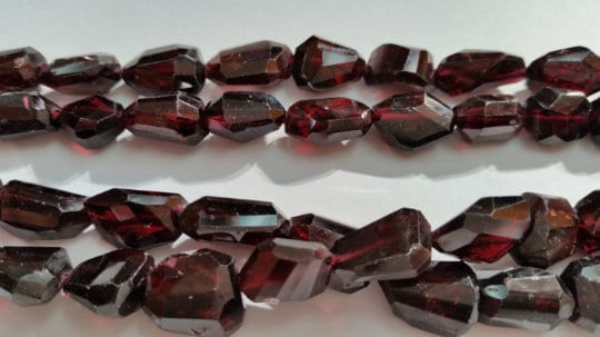 Garnet Faceted Nugget Straight Cutting , 12x14MM Approx and Length 16