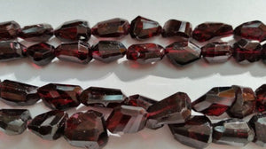 Garnet Faceted Nugget Straight Cutting , 12x14MM Approx and Length 16" Red Garnet