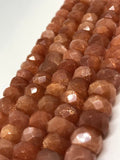 12MM Sunstone faceted Rondelle ,15.5 Inch Strand- Big Size Top Quality - Natural Sunstone Faceted Roundel