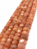 12MM Sunstone faceted Rondelle ,15.5 Inch Strand- Big Size Top Quality - Natural Sunstone Faceted Roundel