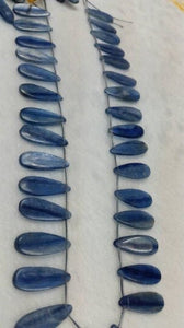 Kyanite Smooth Pear Beads AAA Quality , Blue Kyanite top quality Rare Available- Kyanite Pear 28 pcs . size 12X28 mm