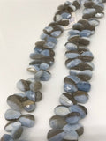 9X14MM Blue Opal with Matrix Faceted Briolettes-Pear , Opal Briolettes ,natural blue opal beads. layout shape