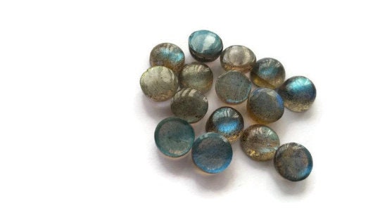 6MM Labradorite Round Cabs. Natural Blue Fire Cabs , Gemstone cabs pack of 6 pc , Gemstone cabs