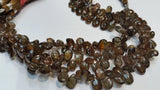 Andalusite Faceted Pear Briolettes 5x7-6x8MM AAA Quality . 8 Inch Strand,