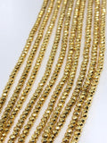 3MM(Pack of 2 Strand) Hematite Faceted Roundel Gold  Coating, AAA Quality , hematite beads 16 Inch Length