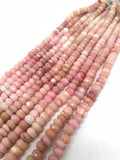 8mm Peruvian Pink Opal faceted Roundel, Top quality beads , Length 10 Inch , Pink Opal , shaded pink Opal