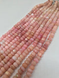 8mm Peruvian Pink Opal faceted Roundel, Top quality beads , Length 10 Inch , Pink Opal , shaded pink Opal