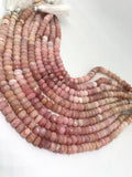 8mm Peruvian Pink Opal faceted Roundel, Top quality beads , Length 10 Inch , Pink Opal , shaded pink Opal