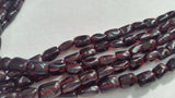 Garnet Buff Rectangular shape , Size Around 6X9MM Length in 16" Garnet Gemstone shape . Red Garnet Origin India