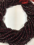 Natural Red Garnet Smooth Roundels 4.5mm ,14 Inch Strand , Garnet Gemstone Button Shape . Smooth Roundel