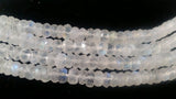 7.5 mm RAINBOW MOONSTONE Faceted Roundel Shape, AAA Quality , Blue Fire Moonstone , Length 10"