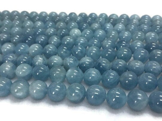 1/2 strand AAA Quality 10mm Aquamarine Round Beads, Perfect Round Beads- Wholesale Price- Length 20 cm- Blue Aquamarine Beads