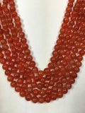 8MM Carnelian Round Beads, Good Quality . Carnalian smooth Round . Length 14"