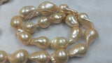 Freshwater Cultured Pink / Golden Pearl Baroque shape Good Quality Pearl .Natural Freshwater pearl , AAAA Grade Size 13-15X20-25MM Approx