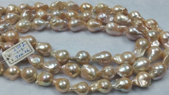 Freshwater Cultured Pink / Golden Pearl Baroque shape Good Quality Pearl .Natural Freshwater pearl , AAAA Grade Size 13-16X20-25MM Approx