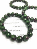 10mm Ruby Zoisite Round Beaded Bracelet . Length in 8 Inch Stretch Bracelet, Ruby Zoisite Bracelet- Top Quality