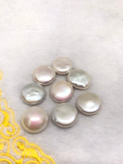 17MM Freshwater Pearl Coin Shape, Loose Coins pack of 4 Pc. Natural freshwater pearl Grade AAA