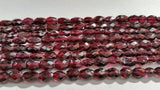 Garnet faceted Buff Oval Shape 5x7MM, Length of strand 15" . Red Garnet Faceted shape . Oval faceted beads