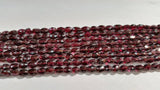 Garnet faceted Buff Oval Shape 5x7MM, Length of strand 15" . Red Garnet Faceted shape . Oval faceted beads