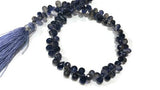 Iolite Faceted Drop Briolettes Small Size 6X8mm AAA quality , length 8" Gemstone faceted Briolettes .
