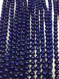 6MM Lapis lazuli Round Beads, 15.5 Inch Strand, AAA Quality . Natural Lapis Round .