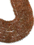 Sunstone Smooth Roundel Size 4mm size, 14" Strand, Quality AA . Natural Gemstone beads