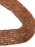 Sunstone Smooth Roundel Size 4mm size, 14" Strand, Quality AA . Natural Gemstone beads