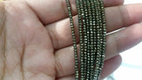 2MM China Cut Natural Pyrite Faceted Roundel , Natural Super Fine Cutting small size beads , length in 40Cm