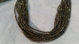 2MM China Cut Natural Pyrite Faceted Roundel , Natural Super Fine Cutting small size beads , length in 40Cm