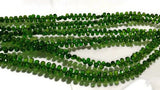 4 Inch Chrome Diopside faceted Drop shape , Very good quality ,small briolette size 3x4 to 3x5MM ,country of origin Russia