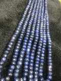 Blue Sapphire faceted Roundel 6-9MM . Blue Corundum faceted beads. gemstone beads. length 15" Dyed Blue sapphire