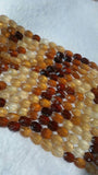 Hessonite Faceted Flat Oval Shape graduated, Size of beads 7X9MM