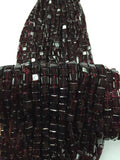 5 Strands, Natural Red Garnet Square Beads Straight Drill , 6mm 16 Inch Strand