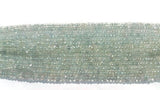 Aquamarine faceted Rondelles AA grade, size 3.5mm, Length 14" Hand cut faceted