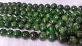 9MM Chrome Diopside Smooth Round 8.5~9mm , Very good quality in 15" Length country of origin Russia