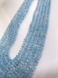 20 Inch Swiss Blue Topaz Faceted Roundel 5-10MM , Top Quality, Swiss Blue topaz faceted Beads. Listing of single strand