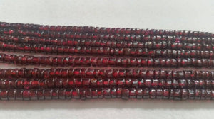 2 strands, Natural Red Garnet Heishi Smooth, 4mm- 5mm , 16 Inch Strand